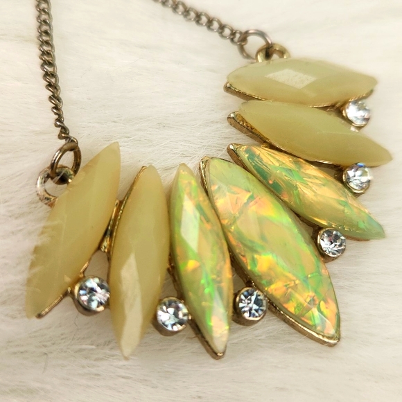 Fire Opal, Jade and Rhinestone Dangle hook earrings set - Picture 3 of 9